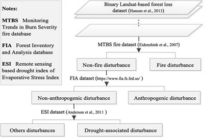 Multi-scale quantification of anthropogenic, fire, and drought-associated forest disturbances across the continental U.S., 2000–2014